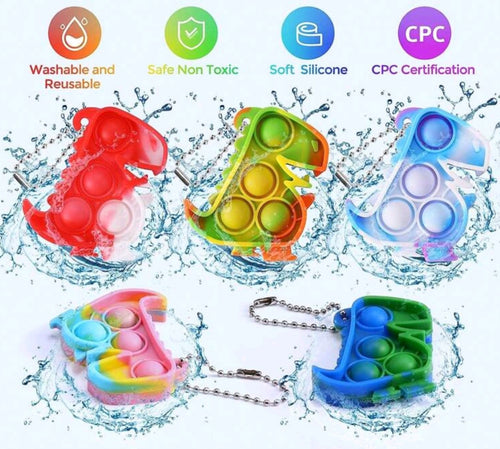 Mini Dinosaur Push Pop Keychains