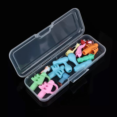 13pcs Set of Silicone Pencil Grips with a pencil case