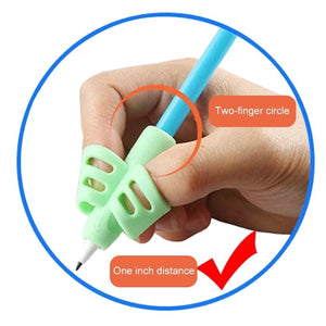8pcs Set of Finger Grip Silicone Writing Tools & Pencil Caps