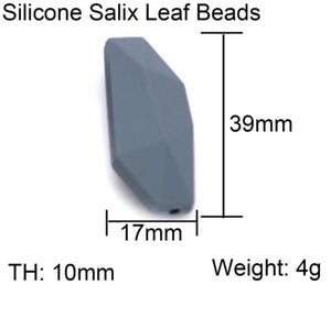 Silicone Chew Necklace Salif Leaf Beads Marble Grey
