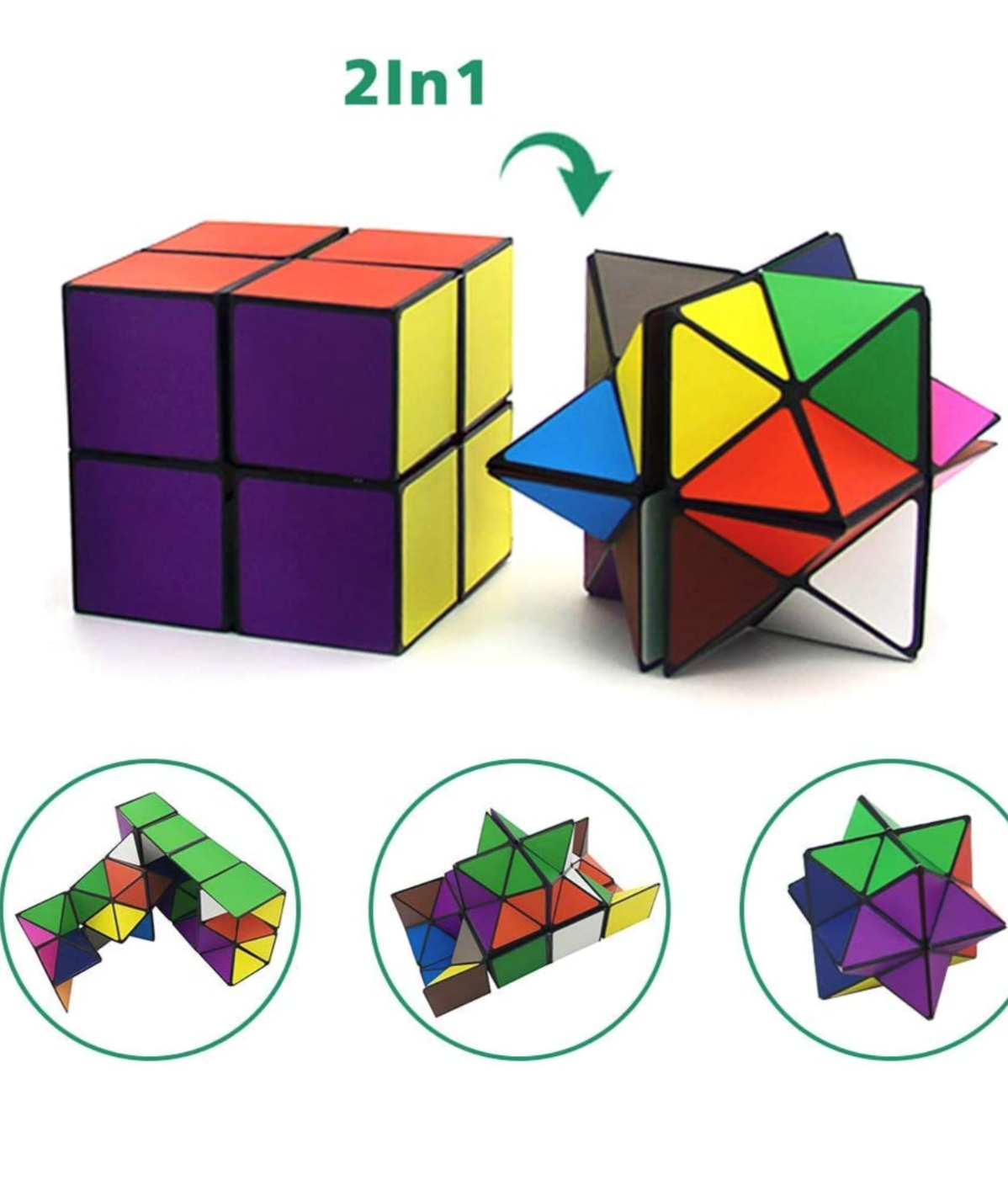 The Amazing Magic Cube - transforming Geometric Puzzle - 2 Cubes inclu –  Fidget Kids