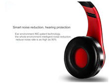 Load image into Gallery viewer, Bluetooth Wireless Headphones Foldable Black/Red with smart noise reduction
