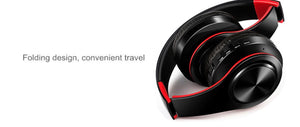 Bluetooth Wireless Headphones Foldable Black/Red with smart noise reduction
