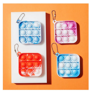 Mini Square Push Pop Tie Dye with Keychain